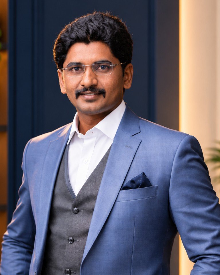 Dr. Rajvardhan Londhe in a light-blue suit